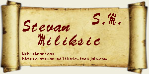 Stevan Milikšić vizit kartica